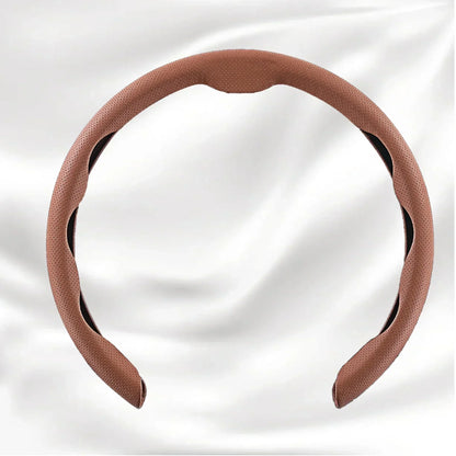 Nexi Customized Car Logo Breathable Ultra-thin 5D Leather & Carbon Car Steering Wheel Cover Universal Fit